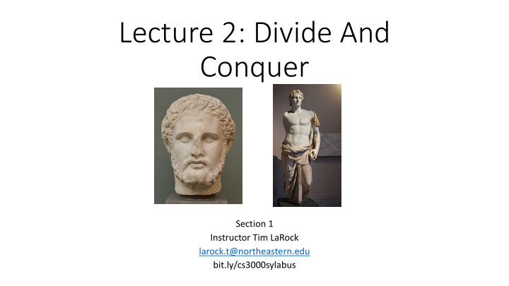 lecture 2 divide and conquer