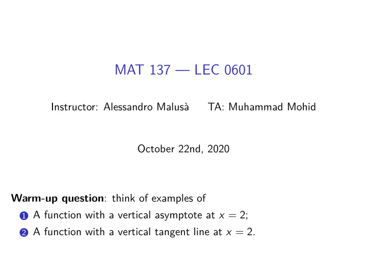 mat 137 lec 0601