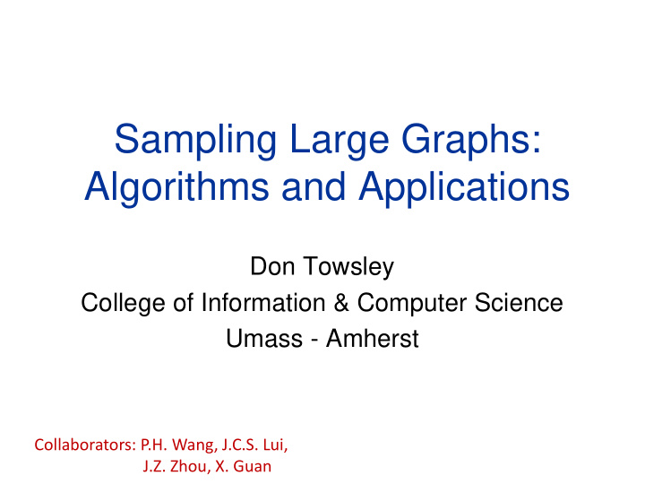 sampling large graphs