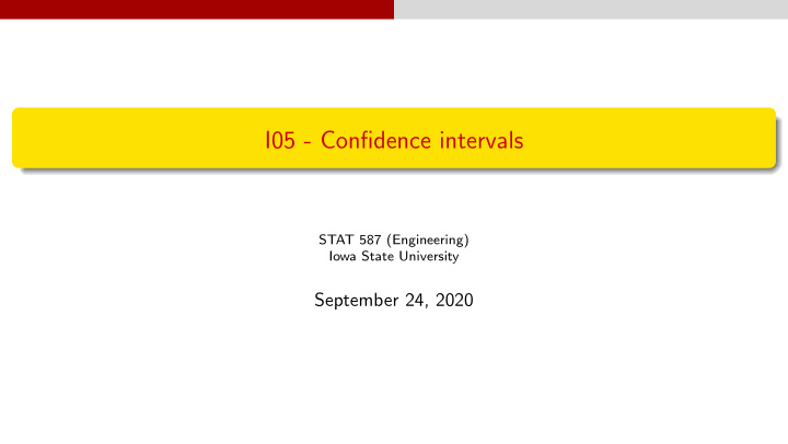 i05 confidence intervals