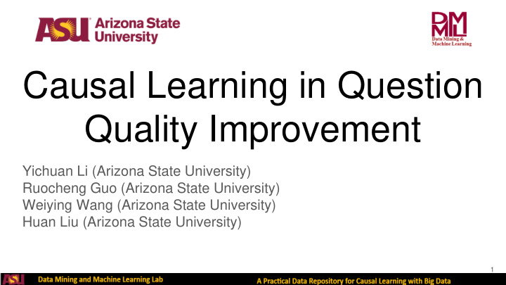 causal learning in question quality improvement