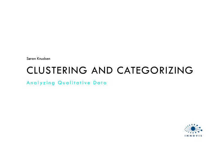clustering and categorizing