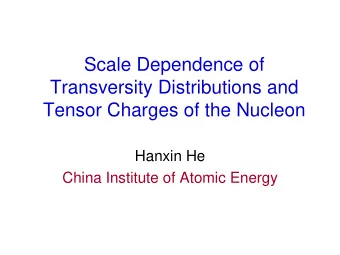 Scale Dependence of  Transversity Distributions and  Tensor Charges of the Nucleon  Hanxin He