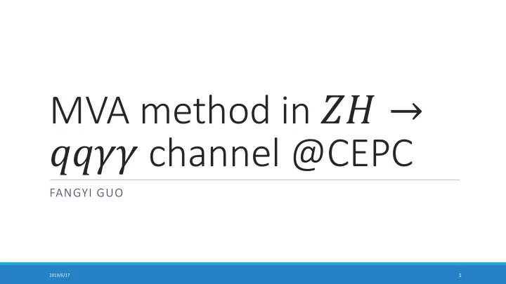 mva method in channel cepc