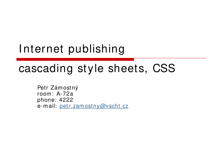 internet publishing cascading style sheets css