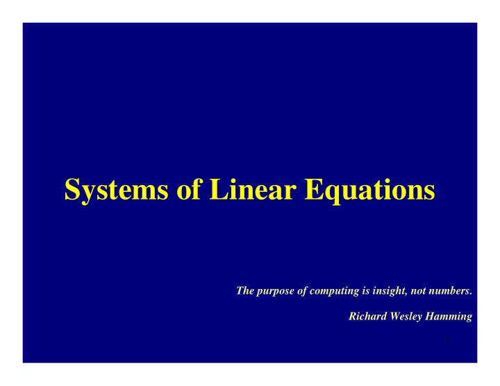 systems of linear equations