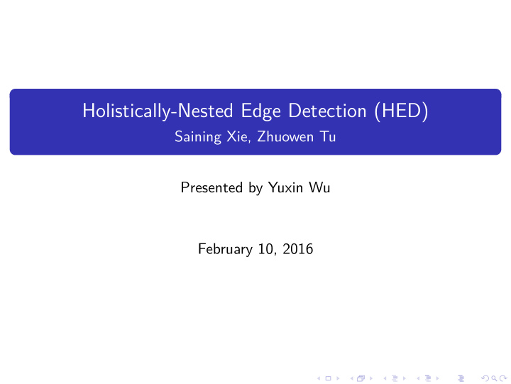 holistically nested edge detection hed