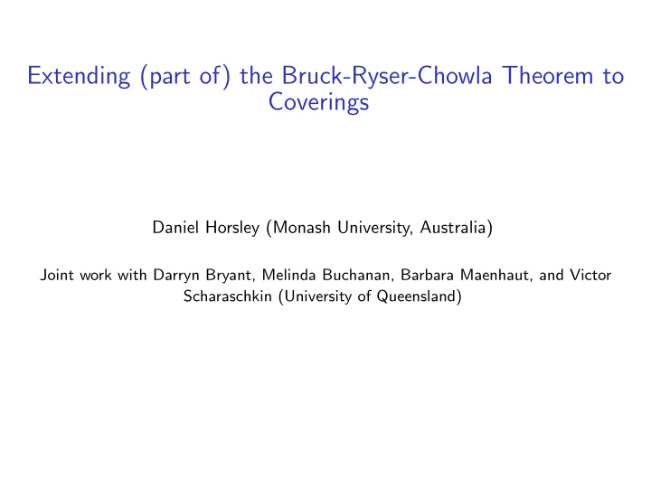 extending part of the bruck ryser chowla theorem to