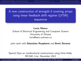 A new construction of strength-3 covering arrays  using linear feedback shift register (LFSR)
