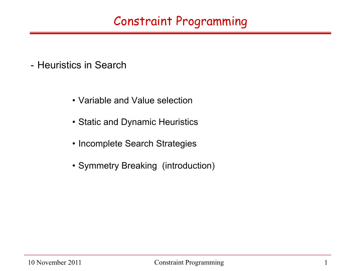 constraint programming