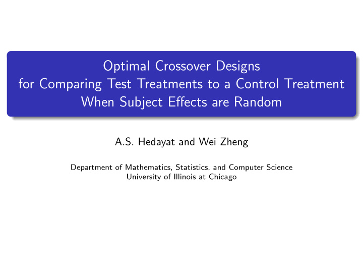optimal crossover designs for comparing test treatments