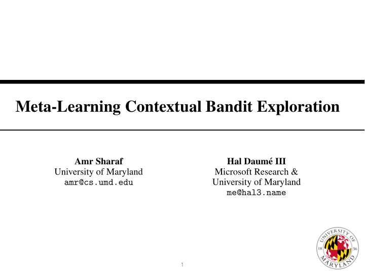 meta learning contextual bandit exploration