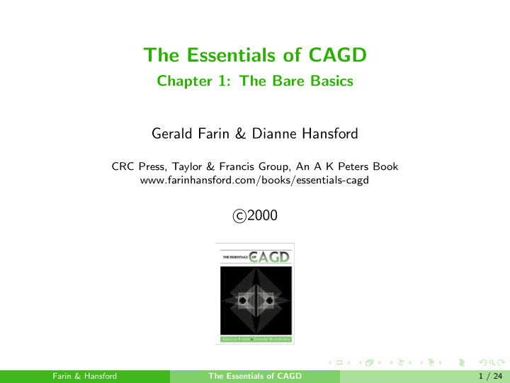 the essentials of cagd