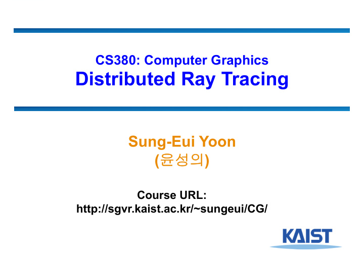 distributed ray tracing