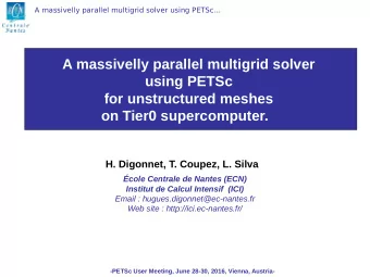 A massivelly parallel multigrid solver  using PETSc  for unstructured meshes  on Tier0