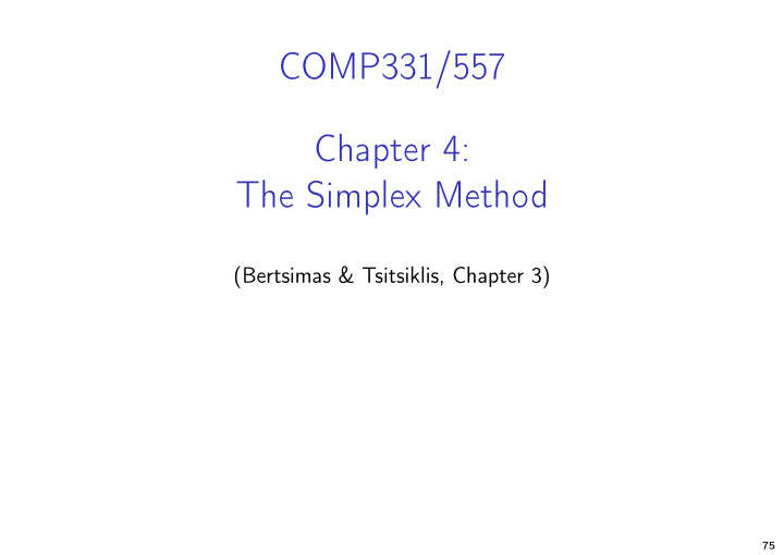 comp331 557 chapter 4 the simplex method