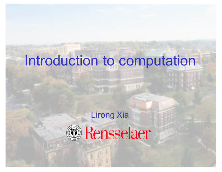 introduction to computation