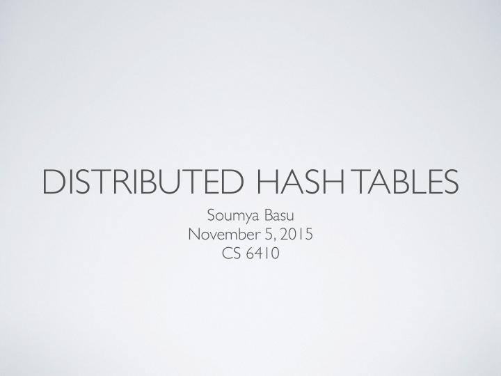 distributed hash tables