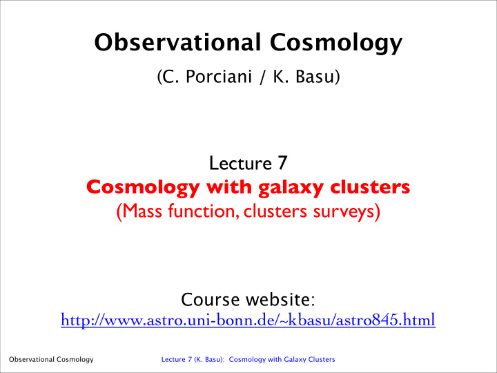 observational cosmology