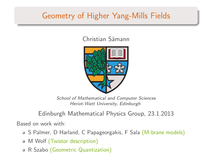 geometry of higher yang mills fields