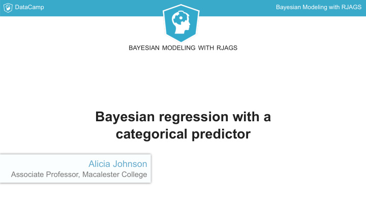 bayesian regression with a categorical predictor