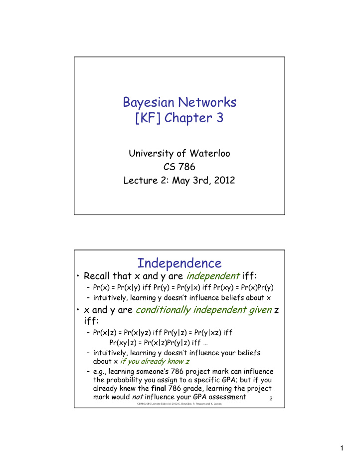 bayesian networks kf chapter 3