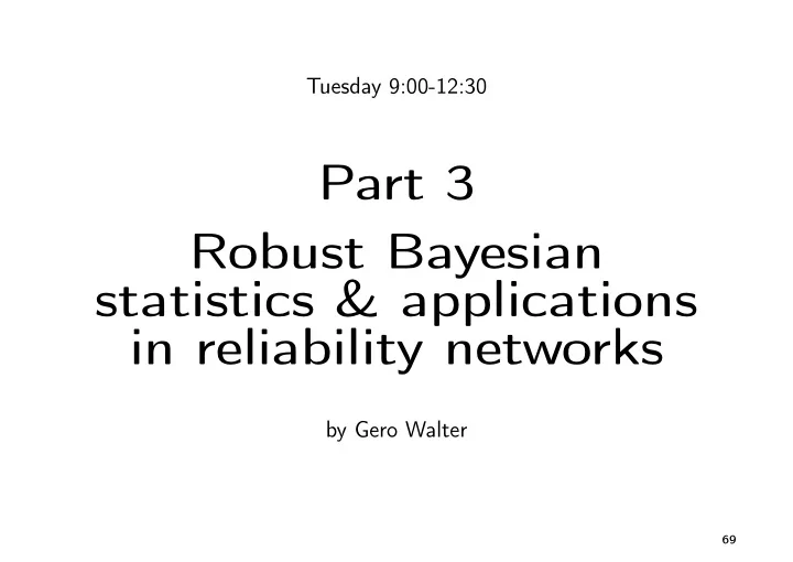 part 3 robust bayesian statistics applications in