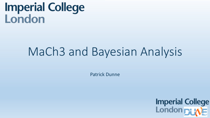 mach3 and bayesian analysis