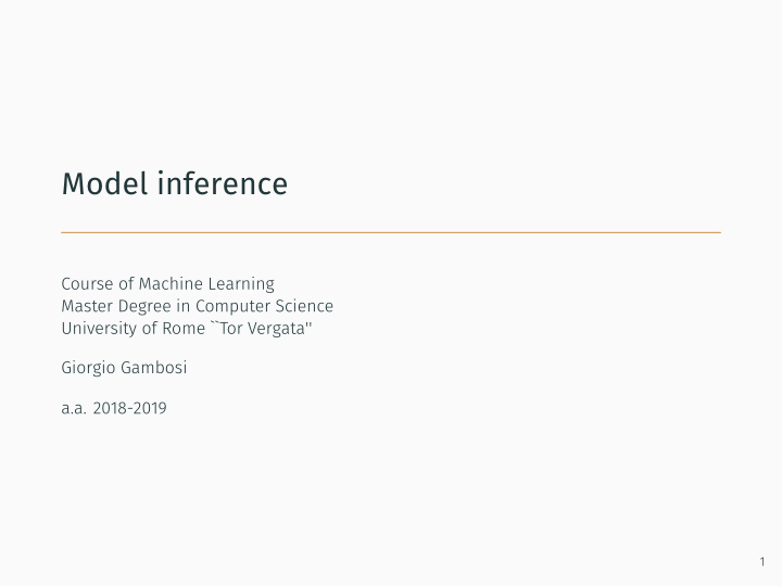 model inference