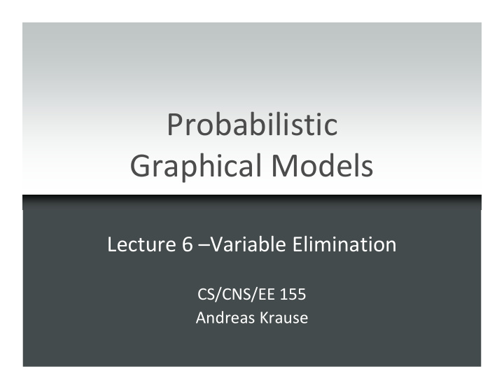 probabilistic graphical models