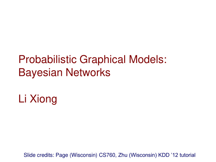 bayesian networks li xiong