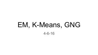 EM, K-Means, GNG  4-6-16  Reading Quiz  Which of the following can be considered an instance of the