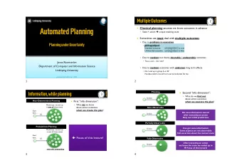 Auto  tomat  mated  d Pla  lanning  ing  State + action  unique resulting state  Sometimes