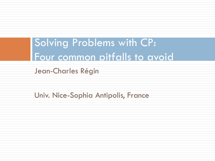 solving problems with cp