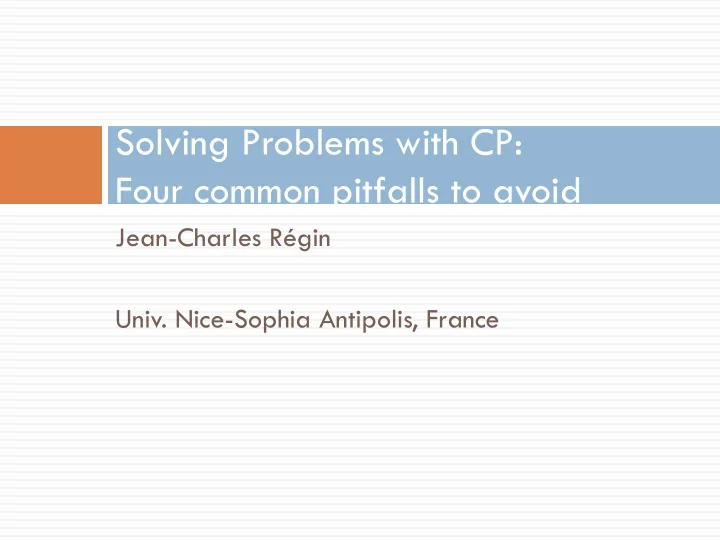 solving problems with cp