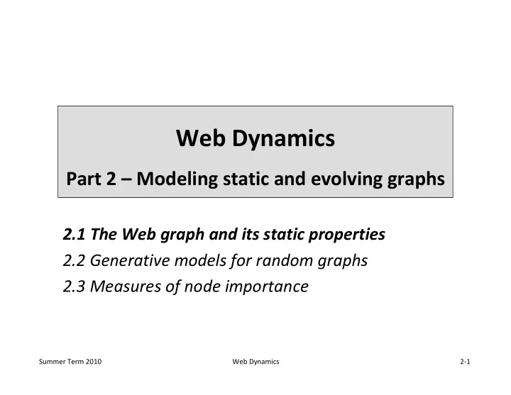 web dynamics