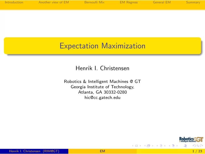 expectation maximization