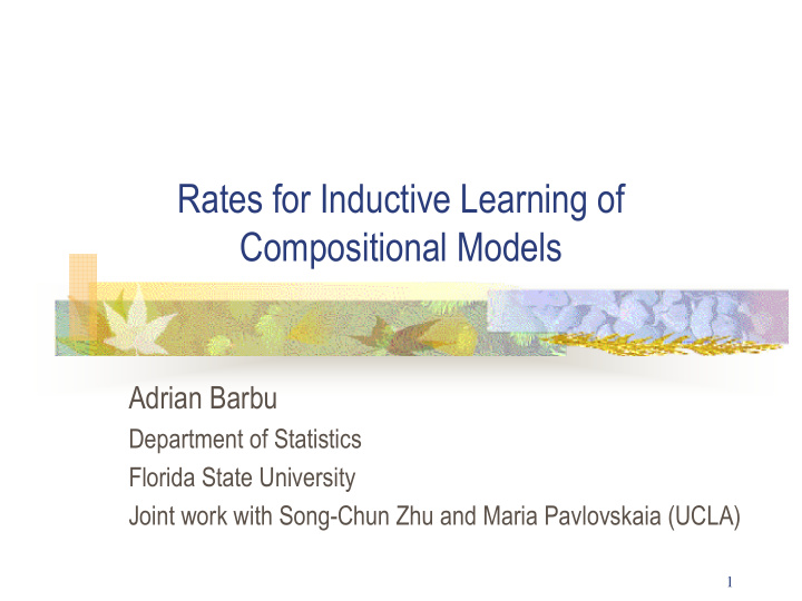 rates for inductive learning of compositional models