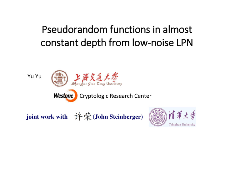 pseudorandom fu functions in in alm lmost