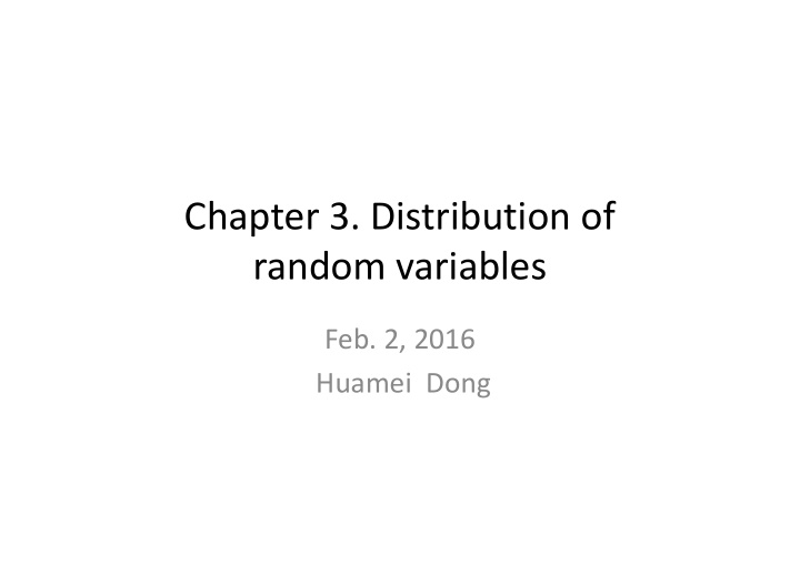 chapter 3 distribution of random variables