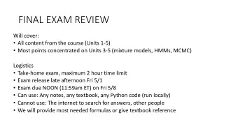 FINAL EXAM REVIEW  Will cover:  All content from the course (Units 1-5)  Most points
