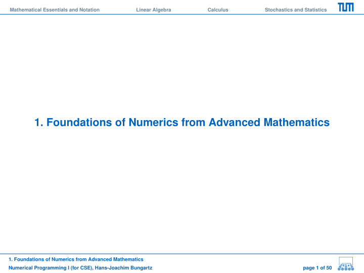 1 foundations of numerics from advanced mathematics