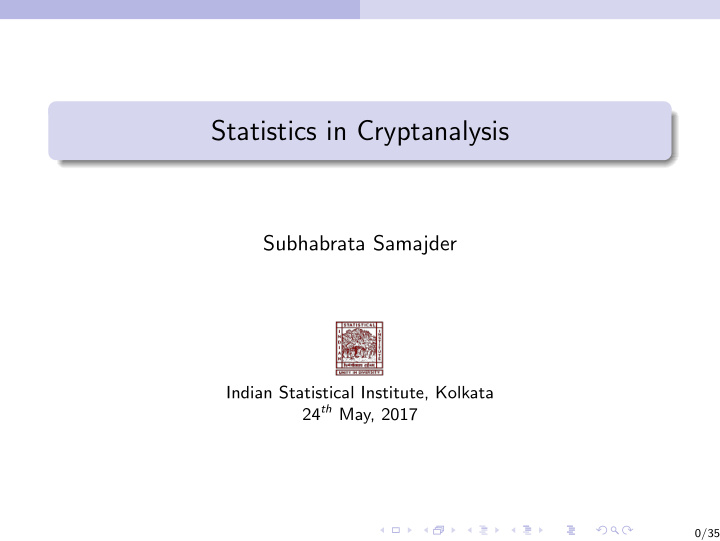 statistics in cryptanalysis