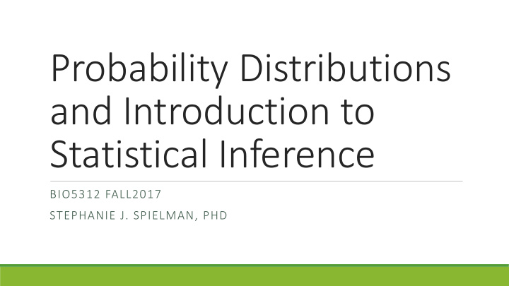probability distributions and introduction to statistical