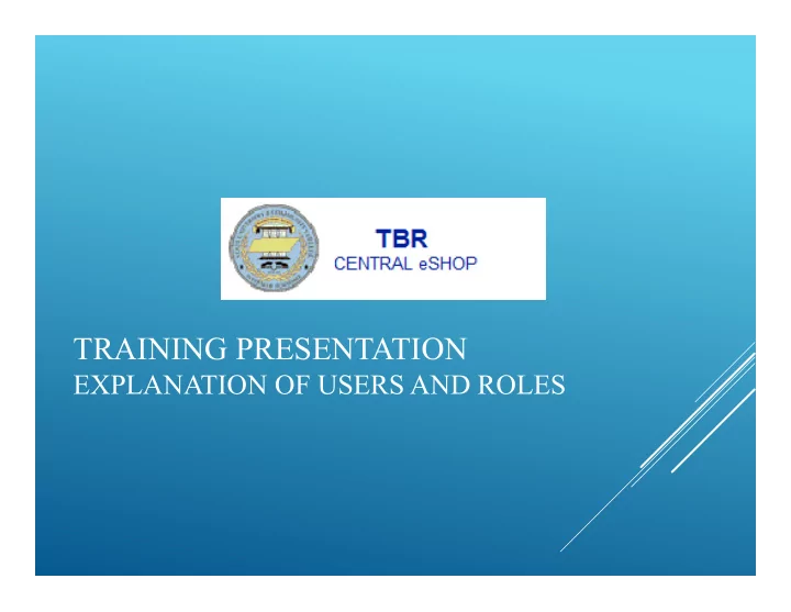 training presentation
