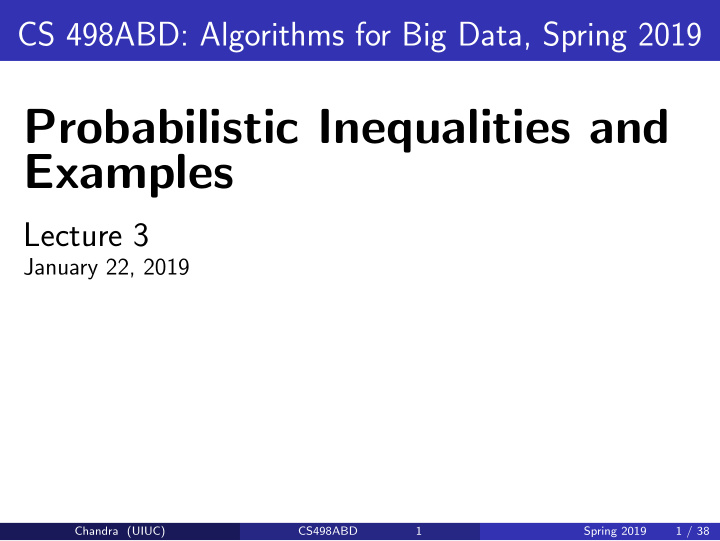 probabilistic inequalities and examples