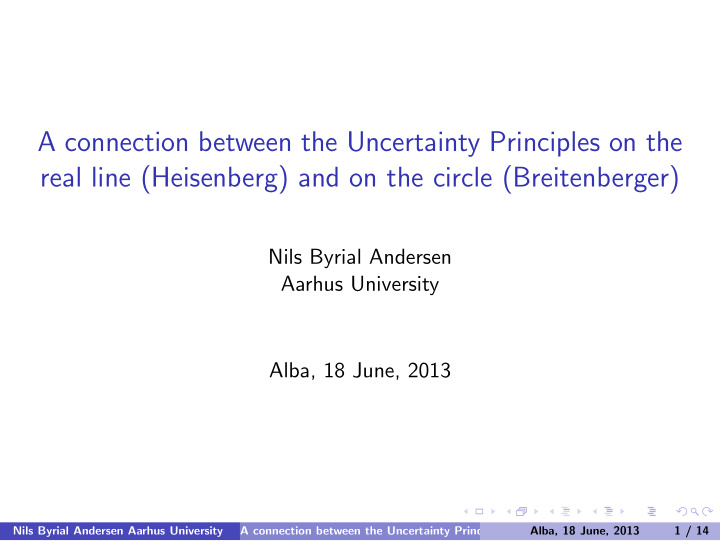 a connection between the uncertainty principles on the