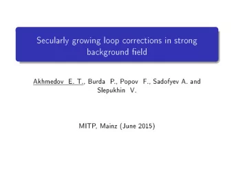 Secularly growing loop corrections in strong  background fjeld