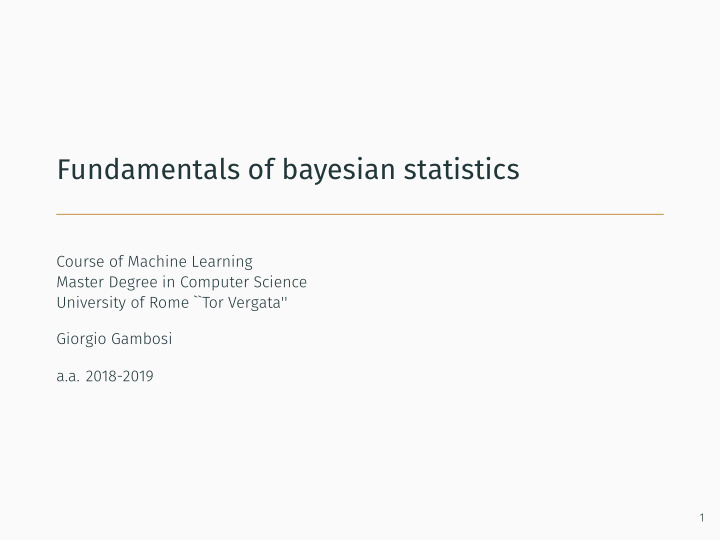 fundamentals of bayesian statistics