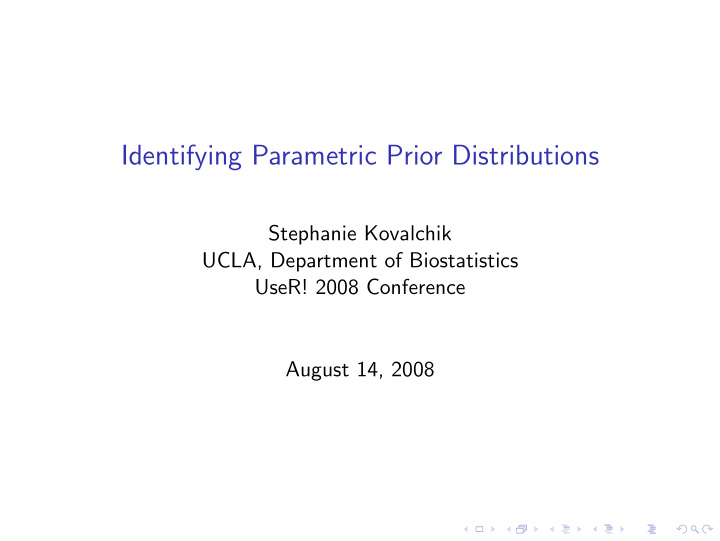 identifying parametric prior distributions